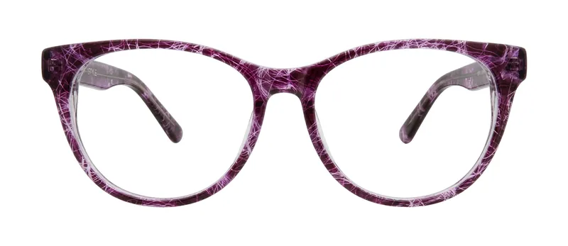 After Plum cat-eye prescription eyeglasses, front view