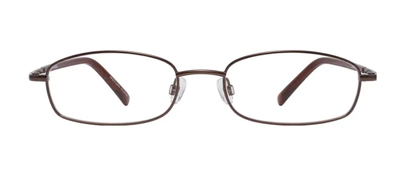 Aries Brown oval prescription eyeglasses, front view