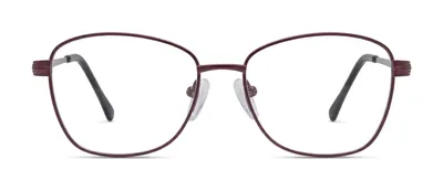 Aware Plum rectangle prescription eyeglasses, front view