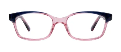 Bashful Blue/Rose rectangle prescription eyeglasses, front view
