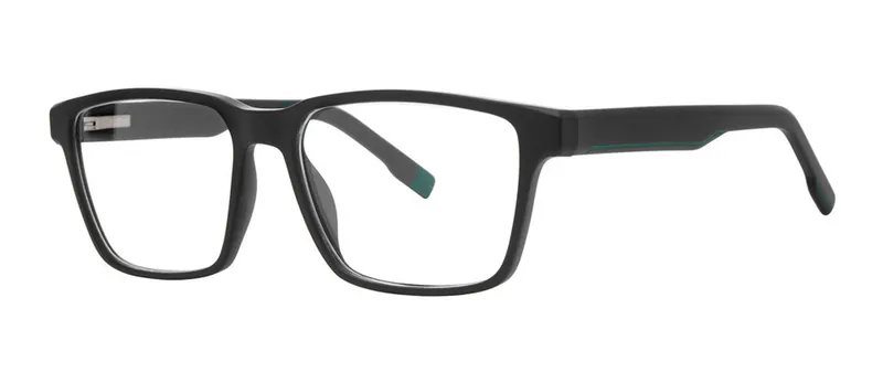 Bishop Black Matte rectangle prescription eyeglasses, angled view