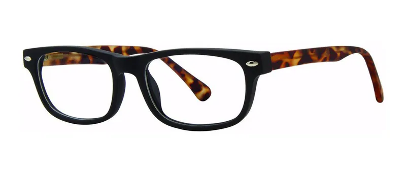 Cowboy Black/Brown oval prescription eyeglasses, angled view