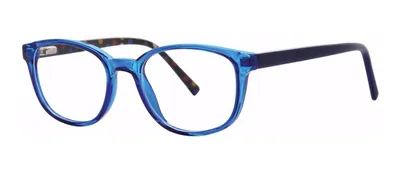 Dewdrop Blue rectangle prescription eyeglasses, angled view