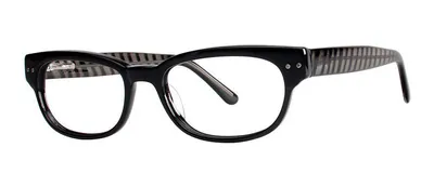 Feline Black oval prescription eyeglasses, angled view