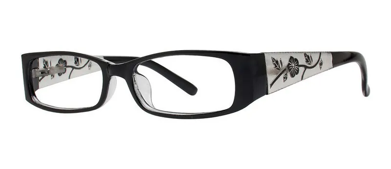 Fifi Black rectangle prescription eyeglasses, angled view