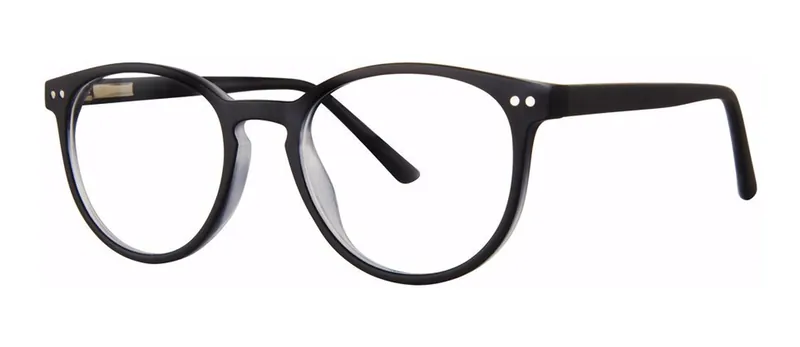 Grammar Black Matte round prescription eyeglasses, angled view