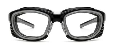 GRXS12 Gloss Black wrap prescription eyeglasses, front view