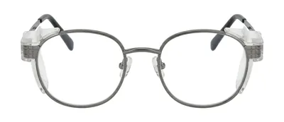 GRXS22 Matte Dark Gunmetal round prescription eyeglasses, front view