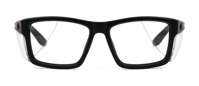 GRXS34 Gloss Black rectangle prescription eyeglasses, front view