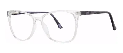 Immense Crystal/Blue square prescription eyeglasses, angled view