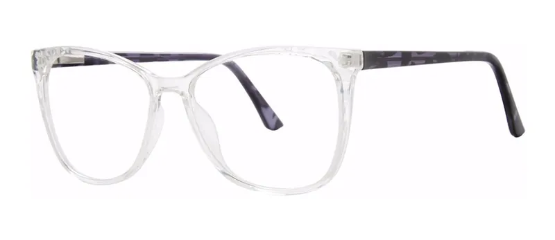 Immense Crystal/Blue square prescription eyeglasses, angled view