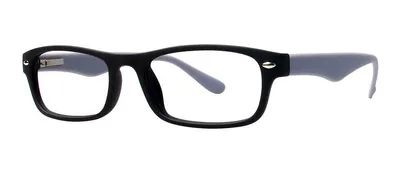 Launch Black/Grey oval prescription eyeglasses, angled view