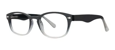 Leisure Black Fade round prescription eyeglasses, angled view