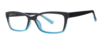 Mellow Black/Blue Fade rectangle prescription eyeglasses, angled view