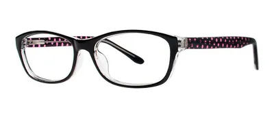 Motion Black/Pink oval prescription eyeglasses, angled view