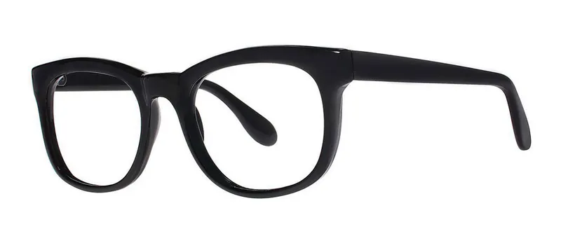 NTC-2 Black round prescription eyeglasses, angled view