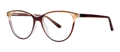 Nuance Brown Crystal cat-eye prescription eyeglasses, angled view