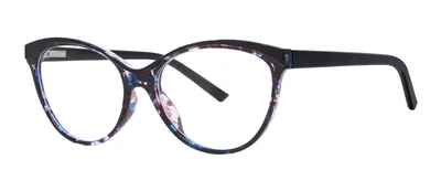 Onlooker Blue/Crystal oval prescription eyeglasses, angled view