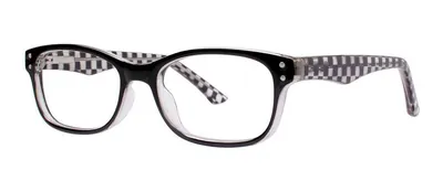 Patches Black/Crystal round prescription eyeglasses, angled view