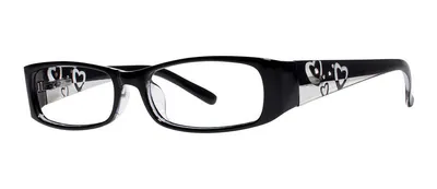Pixie Black/Crystal rectangle prescription eyeglasses, angled view