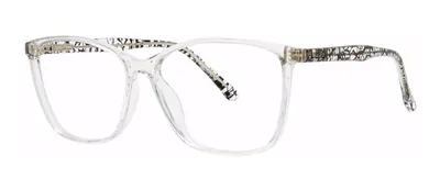 Prepare Crystal/Black rectangle prescription eyeglasses, angled view