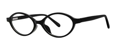Quickly Black oval prescription eyeglasses, angled view