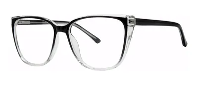 Sabrina Black/Crystal Fade square prescription eyeglasses, angled view