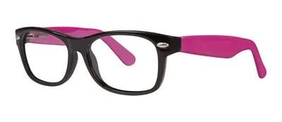 Scoop Black/Berry oval prescription eyeglasses, angled view