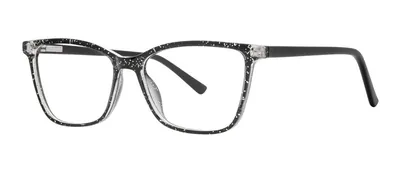 Sneaky Black Glitter rectangle prescription eyeglasses, angled view