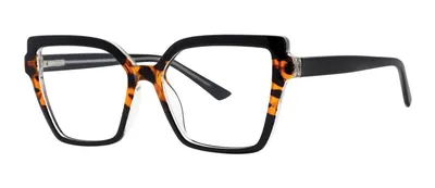 Soulful Black/Tortoise square prescription eyeglasses, angled view