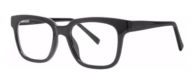 Steady Black square prescription eyeglasses, angled view