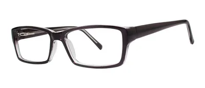 Visa Black/Crystal rectangle prescription eyeglasses, angled view